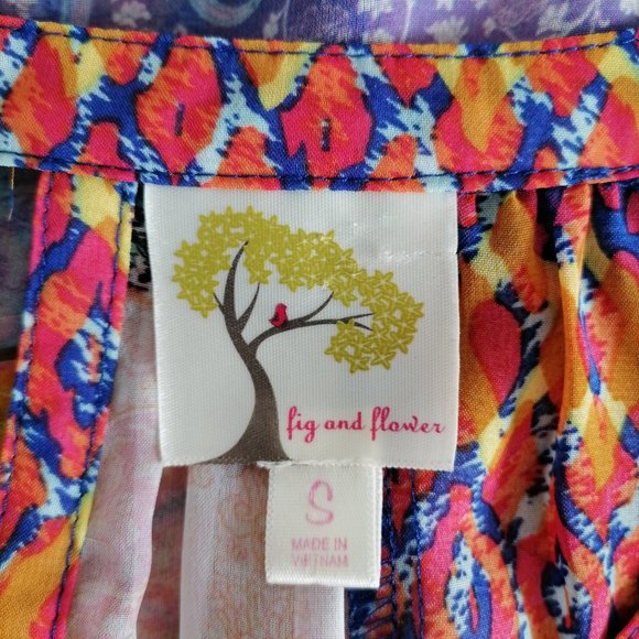 Fig And Flower Women's Multicolor Blouse Size S - Picture 5 of 6